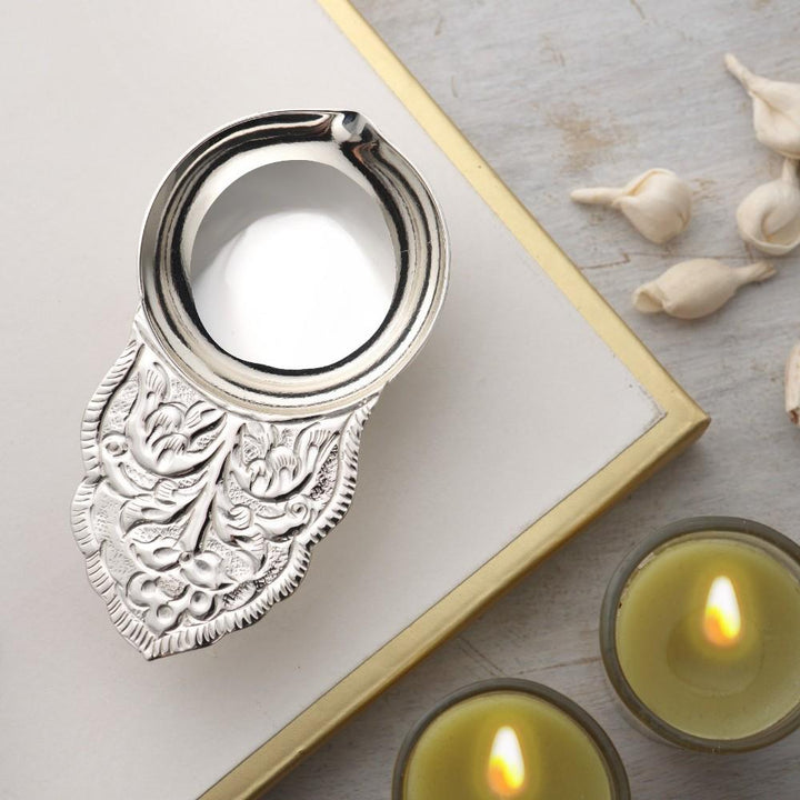 Silver Plated Diya
